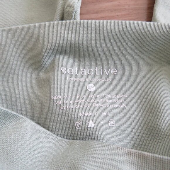 SET ACTIVE Sculptflex Yoga Activewear Leggings in Olive Green Pastel Gym Workout - Picture 13 of 13